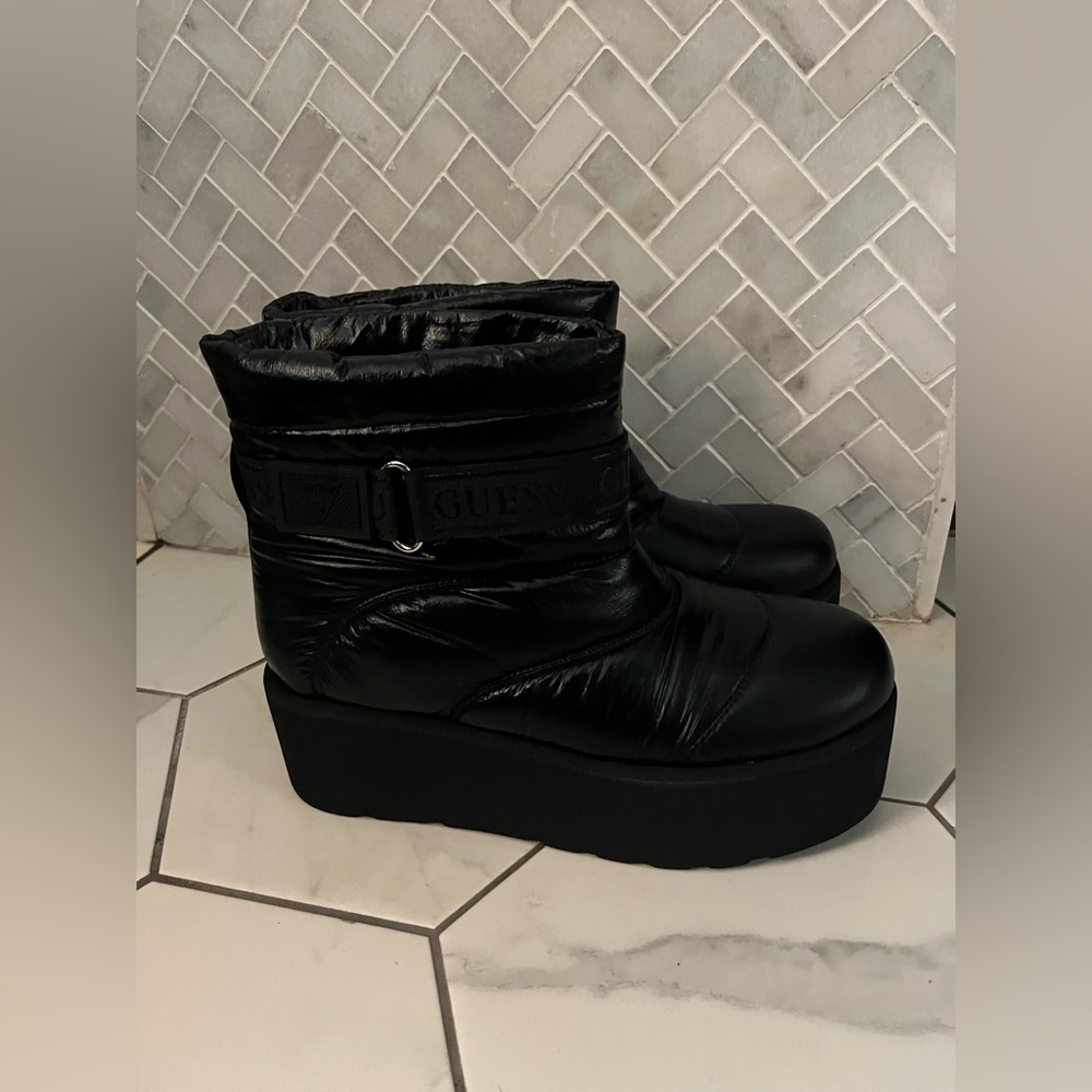 GUESS Black Quilted Platform Boots